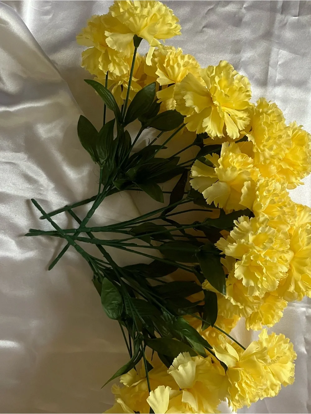 New 10 Bunches of Artificial Yellow Carnation Bouquet